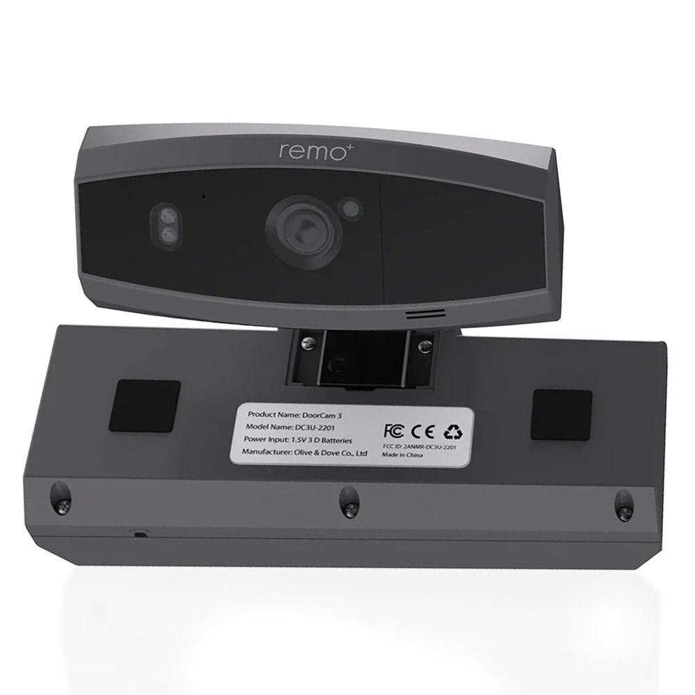 Remo+ DoorCam 3 Over-The-Door Wireless Security Camera, 12-Hour Rolling Video Storage with No Subscription, 1080p Video, Night Vision, 2-Way Talk, AI with Human Detection & Alexa Compatibility