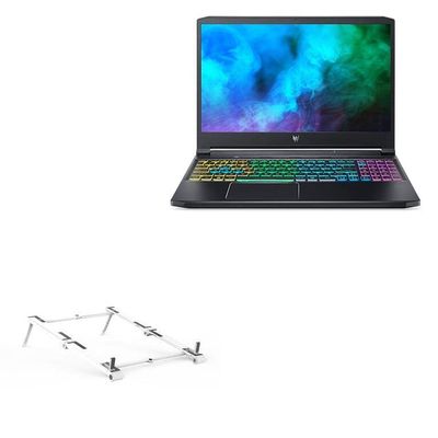 BoxWave Stand and Mount Compatible with Acer Predator Triton 300 (PT315-53) - Pocket Aluminum Stand 3-in-1, Portable Multi Angle Viewing Riser - Metallic Silver