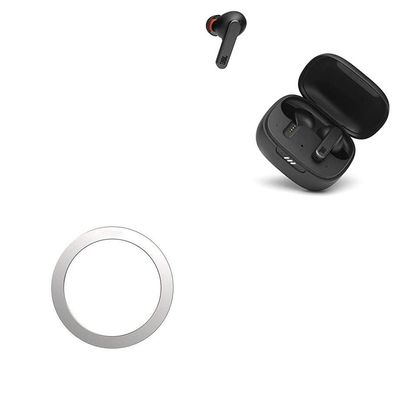 BoxWave Smart Gadget Compatible with JBL Live Pro+ TWS - MagnetoSafe Ring, Add Magnet Functionality Adhesive Alloy - Metallic Silver