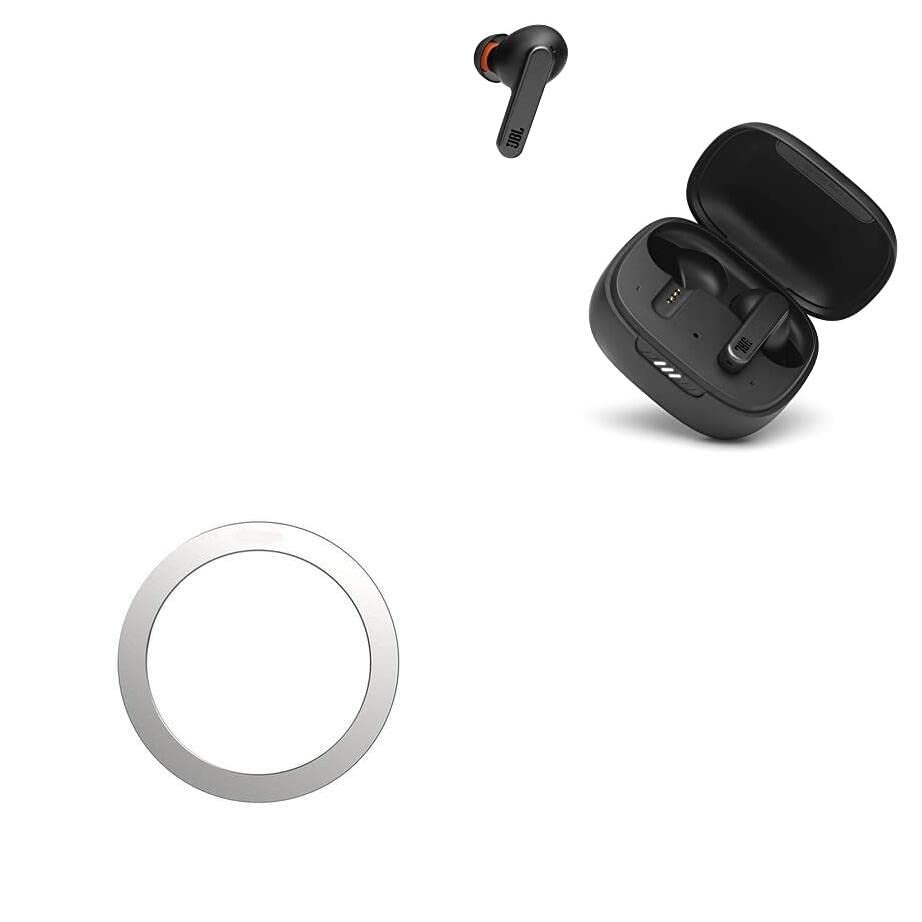 BoxWave Smart Gadget Compatible with JBL Live Pro+ TWS - MagnetoSafe Ring, Add Magnet Functionality Adhesive Alloy - Metallic Silver