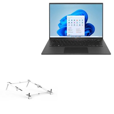 BoxWave Stand and Mount Compatible with LG Gram 14 (14Z90Q) - Pocket Aluminum Stand 3-in-1, Portable Multi Angle Viewing Riser - Metallic Silver