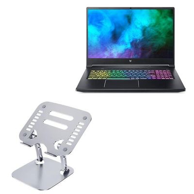 BoxWave Stand and Mount Compatible with Acer Predator Helios 300 (PH317-56) - Executive VersaView Laptop Stand, Ergonomic Adjustable Viewing Angle Metallic Riser - Metallic Silver