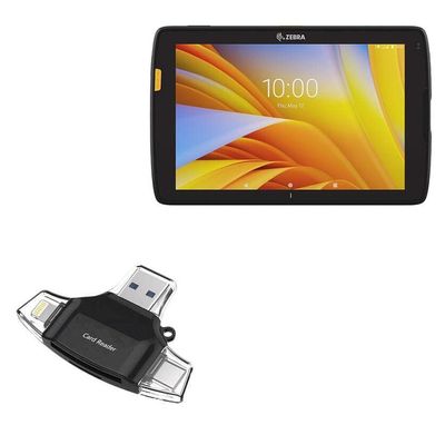 BoxWave Smart Gadget Compatible with Zebra ET45 (8 in) - AllReader SD Card Reader, microSD Card Reader SD Compact USB - Jet Black