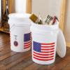 United Solutions 5 Gallon Bucket, Heavy Duty Plastic Bucket, Comfortable Handle, Perfect for on The Job, Home Improvement, or Household Cleaning, White with USA Flag, Pack of 2 view 2