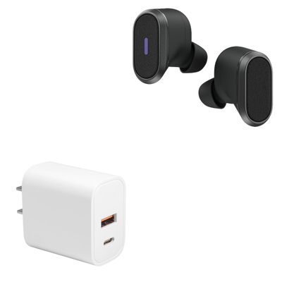 BoxWave Charger Compatible with Logitech Zone True Wireless - PD miniCube (20W), 20W PD USB Type-C Wall Charger - Winter White