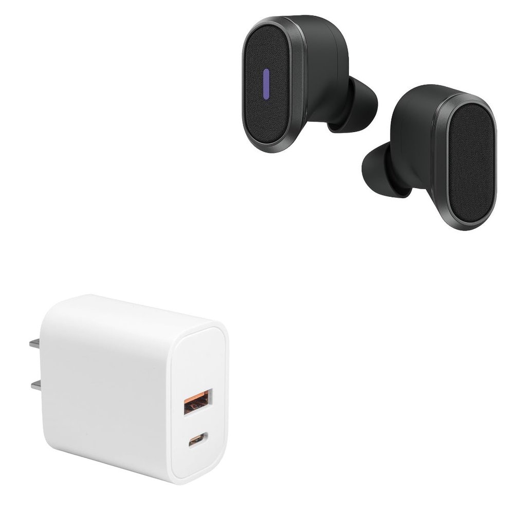BoxWave Charger Compatible with Logitech Zone True Wireless - PD miniCube (20W), 20W PD USB Type-C Wall Charger - Winter White