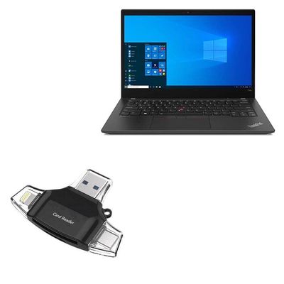 BoxWave Smart Gadget Compatible with Lenovo ThinkPad T14s (20WM) - AllReader SD Card Reader, microSD Card Reader SD Compact USB - Jet Black