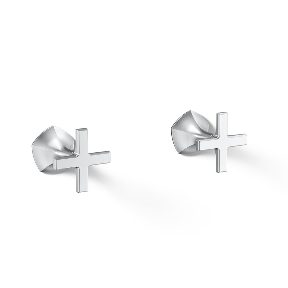 KOHLER T27013-3-CP Occasion Wall-Mount Bathroom Sink Faucet Cross Handle Trim in Polished Chrome