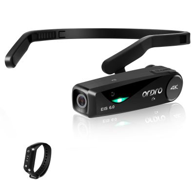 ORDRO EP6 Plus Head Mounted Camera 4K Video Camcorder, Wearable Video Camera UHD 1080P 60FPS Hands-Free Vlog Camera with WiFi APP Control, EIS 6.0 Anti-Shake, Smart Remote