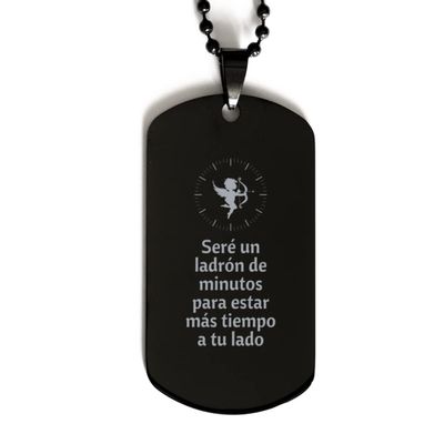 Sere un ladron de minutos para Estar mas Tiempo a tu lado, Regalo para Novia, esposa, Fiancee - placa de identificaci