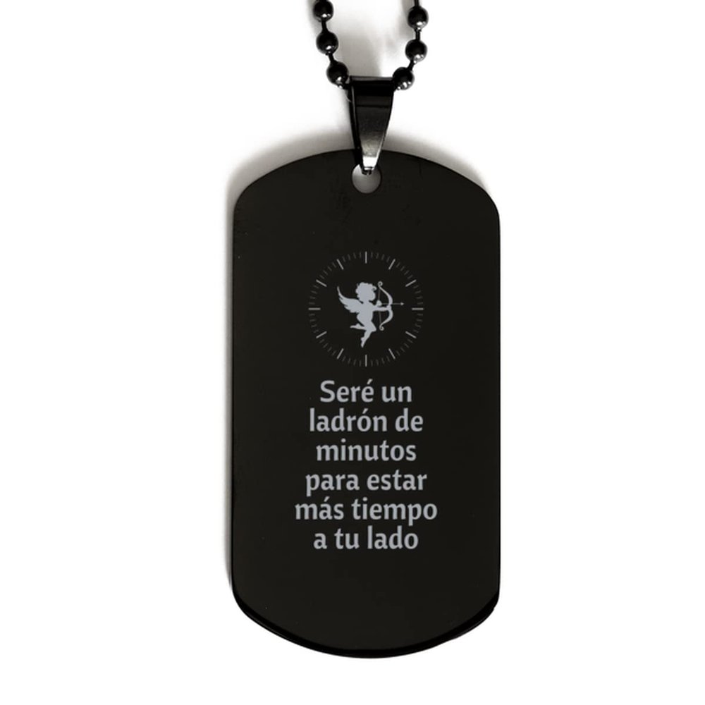 Sere un ladron de minutos para Estar mas Tiempo a tu lado, Regalo para Novia, esposa, Fiancee - placa de identificaci
