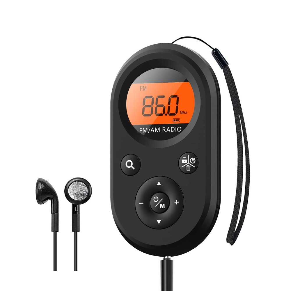 UMUTOO Personal Pocket Radio AM/FM Portable, Rechargeable Transistor Radio with Best Reception, Long Battery Life, Stereo Headphones, Sleep Timer, Backlit