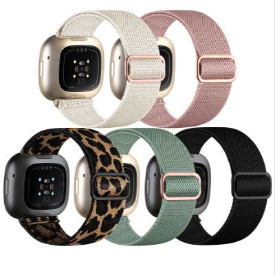 Adorve Elastic Nylon Band Compatible with Fitbit Sense/Sense 2//Versa 3/Versa 4 bands Women Men, Adjustable Stretchy Solo Loop Sport Band for Fitbit Sense & Versa 3 Smart Watch Replacement