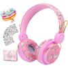 SVYHUOK Unicorn Bluetooth Headphones for Kids Girls, Pink Cat Ear Wireless Headset with Microphone, Safe Volume Limited 85db POM Over-Ear Headset HD with Mic for School/Tablet/Birthday Xmas Gift view 1
