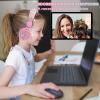 SVYHUOK Unicorn Bluetooth Headphones for Kids Girls, Pink Cat Ear Wireless Headset with Microphone, Safe Volume Limited 85db POM Over-Ear Headset HD with Mic for School/Tablet/Birthday Xmas Gift view 4