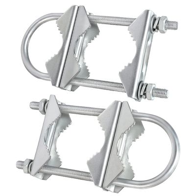 Double Antenna Mast Clamp V Jaw Block with U Bolts, Heavy Duty Mast to Mast Mount Bracket Kit for Outdoor Antenna 2 Sets