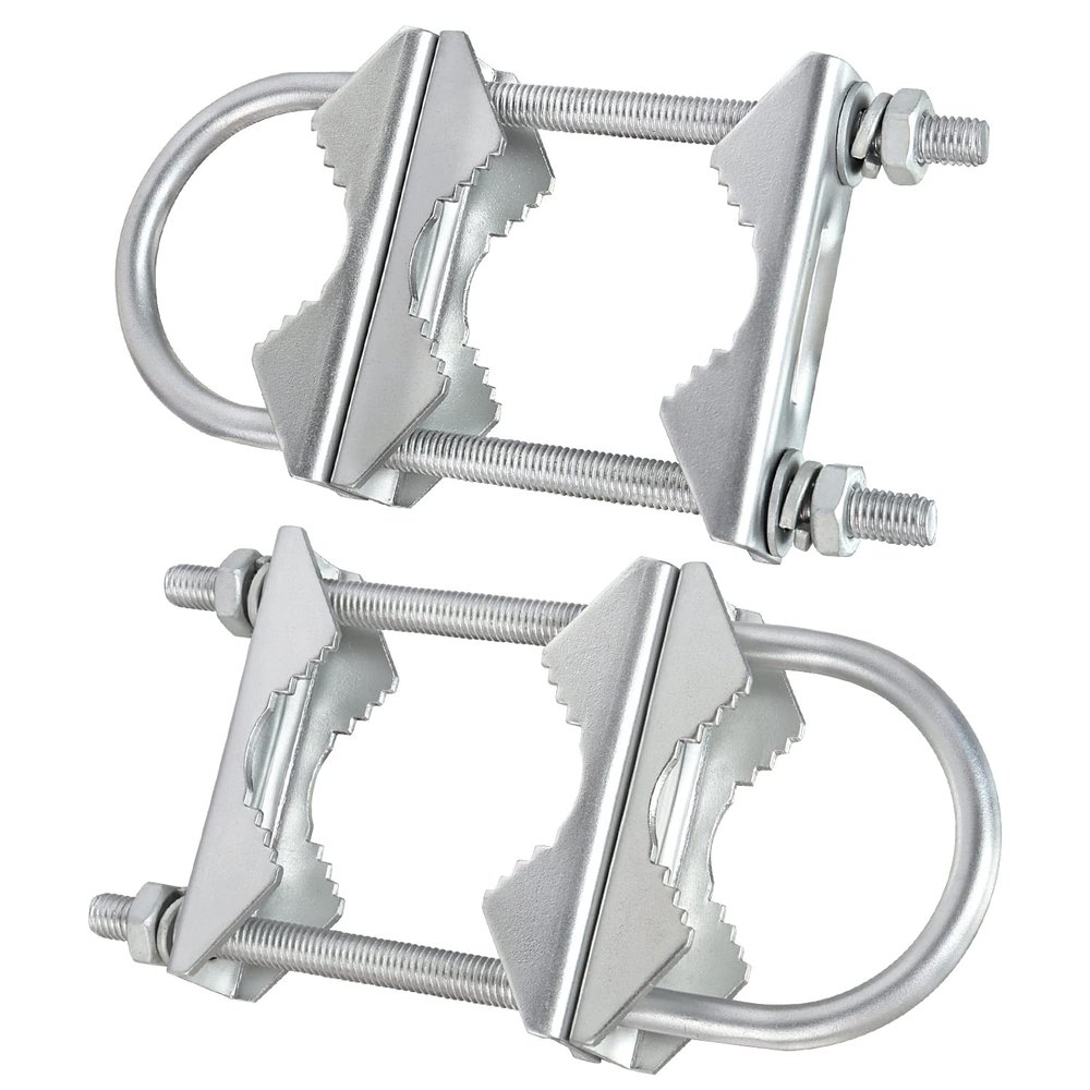 Double Antenna Mast Clamp V Jaw Block with U Bolts, Heavy Duty Mast to Mast Mount Bracket Kit for Outdoor Antenna 2 Sets