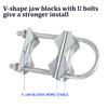 Double Antenna Mast Clamp V Jaw Block with U Bolts, Heavy Duty Mast to Mast Mount Bracket Kit for Outdoor Antenna 2 Sets view 4
