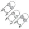Double Antenna Mast Clamp V-Jaw Bracket U Bolts Pipe Mounting Hardware 3 Sets, Heavy Duty Mast to Mast Mount Bracket Kit for Outdoor Antenna 3 Sets view 1
