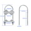 Double Antenna Mast Clamp V-Jaw Bracket U Bolts Pipe Mounting Hardware 3 Sets, Heavy Duty Mast to Mast Mount Bracket Kit for Outdoor Antenna 3 Sets view 2