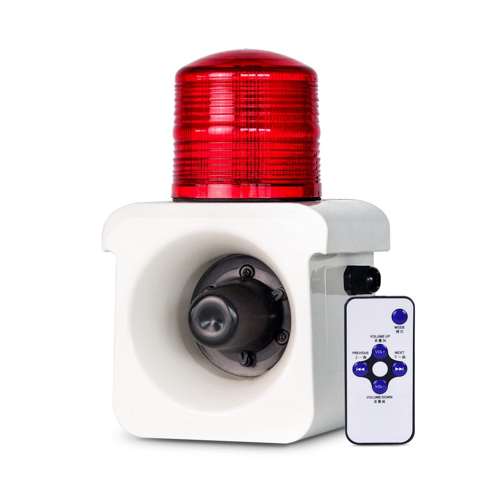 Y DIANS S Industrial Siren Alarm 15Watts 12 Tone 120dB Speaker Waterproof Security Sirens LED Strobe Light with Romote Control for Emergency Warning DC24V SLA-800