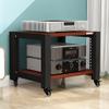 FACMAS Speaker Bracket/Speakers Holder Audio Stand Roller TV Stand Media Components Multi-Layer Audio Stand Speaker Stand 2/3/4 Layer (Teak Color) Heavy Duty Speaker Stand (Size : S3) view 3