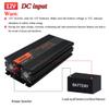 Car Power Inverter Pure Sine Wave DC 12V/24V/48V/60V to AC 120V/220V Transformer Convert with Wired Remote Control (Optional Socket),12V-120V view 4