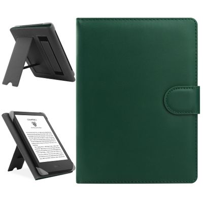 HoYiXi Universal Case Compatible with 6.8" Kindle Paperwhite/6" All-New Kindle 2022 & 2019/Kobo Clara HD/Kobo Clara 2E Leather Stand Cover for 6-6.8'' Pocketbook/Tolino E-Book Reader, Green