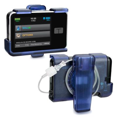 APDTEK Tandem Tslim X2 Pump Case Accessories Smooth Comfortable Flexible Safe Convenient Insulin Pump Holder 360 Rotating Sturdy Belt Clip for t:Slim/t:Slim G4 (Blue)