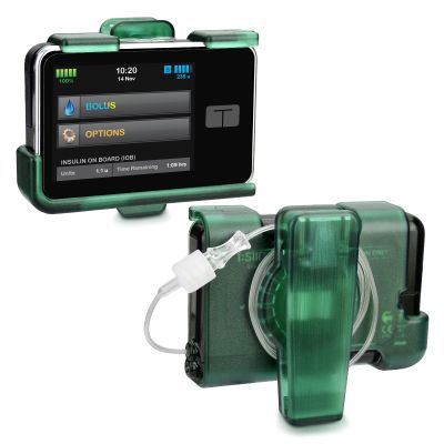 APDTEK Tandem Tslim X2 Pump Case Accessories Smooth Comfortable Flexible Safe Convenient Insulin Pump Holder 360 Rotating Sturdy Belt Clip for t:Slim/t:Slim G4 (Green)
