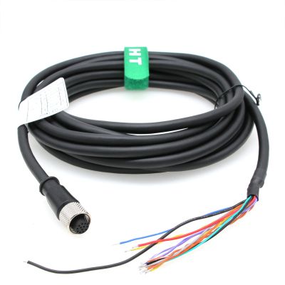 HangTon Cable for Cognex in-Sight 3800 9000 470 Microscan MV-4000 Sensor Camera, M12 A-Coded 12 Pin Female to Flying Lead 24V Power IO RS232 3m