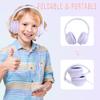 rockpapa L22 Wired Headphones for Kids Girls Boys Women with Microphone, Foldable Stereo 3.5mm Corded Headphones for School Classroom Chromebooks Computer Laptop Phone Airplane (Purple) view 4
