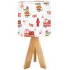 OEPWQIWEPZ Tripod Bedside Desk Table Lamp Watercolor Hand Drawn Seamless Childish Cute Firetrucks Flame Wood Nightstand Lamp with Linen Fabric Shade for Nursery Bedroom Living Room Kids Room view 1