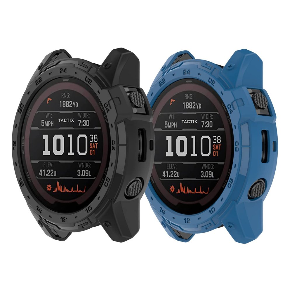 Case Compatible for Garmin Enduro 2/Tactix 7 Case Cover, TPU Bumper Shell Coverage Protector Anti-Scratch Frame for Garmin Enduro 2/Tactix 7 Smartwatch Accessories (Blue/Black)