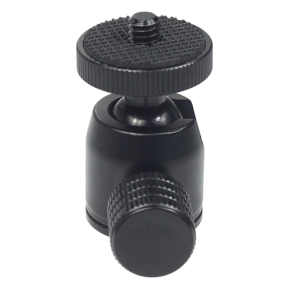 FEICHAO 360 Degree Rotation Mini Ball Head Mount 1/4" Hot Shoe Mount for DSLR Camera Tripod Light Bracket Accessories (Black)