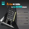 GLOTRENDS PA41 Quad M.2 NVMe to PCIe 4.0 X16 Adapter Without PCIe Bifurcation, Setup Soft M.2 NVMe RAID via OS Tool (Support 22110/2280 Size), (PCIe Bifurcation Motherboard is Required) view 2