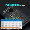 GLOTRENDS PA41 Quad M.2 NVMe to PCIe 4.0 X16 Adapter Without PCIe Bifurcation, Setup Soft M.2 NVMe RAID via OS Tool (Support 22110/2280 Size), (PCIe Bifurcation Motherboard is Required) view 3