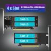 GLOTRENDS PA41 Quad M.2 NVMe to PCIe 4.0 X16 Adapter Without PCIe Bifurcation, Setup Soft M.2 NVMe RAID via OS Tool (Support 22110/2280 Size), (PCIe Bifurcation Motherboard is Required) view 4