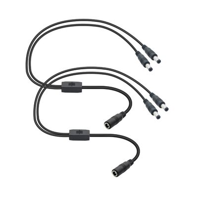 DC Power 1 Female to 2 Male Splitter Cable,0.45m/18in DC 5.5mm x 2.1mm Y Splitter Adapter Wire,for CCTV Security Surveillance,LED Lights Light etc DC 5521 Equipment(2Pcs)
