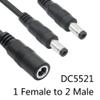 DC Power 1 Female to 2 Male Splitter Cable,0.45m/18in DC 5.5mm x 2.1mm Y Splitter Adapter Wire,for CCTV Security Surveillance,LED Lights Light etc DC 5521 Equipment(2Pcs) view 2