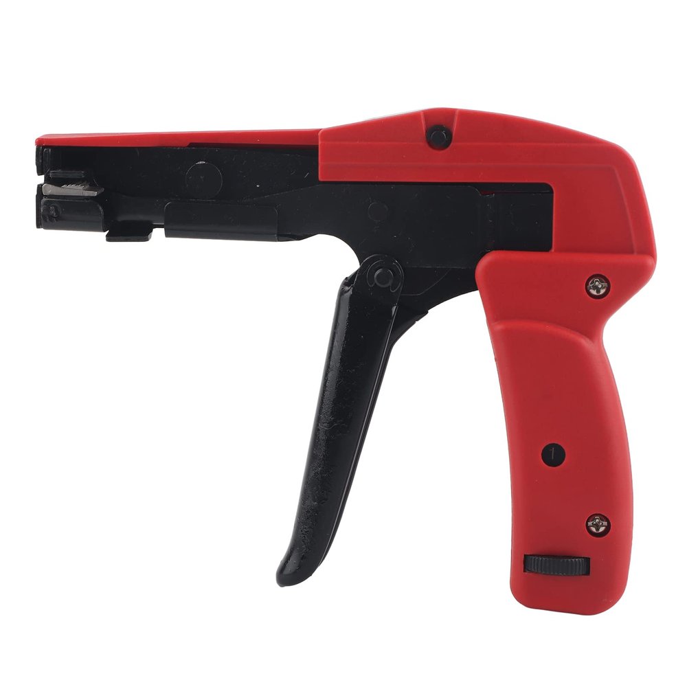 Janzoom Cable Tie Tool, 2 in 1 Fastening & Cutting, High Carbon Steel, Red, 2.4-4.8mm Nylon Cable Tie