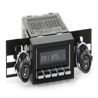 RetroSound RetroRadio AM FM Stereo 37-73 Chrome Compatible with 1977-82 Chevrolet Corvette