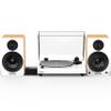 Fluance Reference RT85N High Fidelity Vinyl Turntable (White), PA10 Phono Preamp, Ai61 Powered 6.5" Bookshelf Speakers (Lucky Bamboo), Nagaoka MP-110 Cartridge, 120W Class D Amplifier, Bluetooth