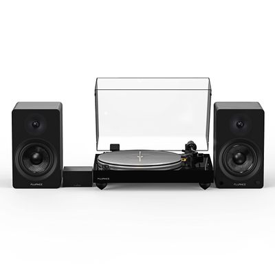 Fluance Reference RT85N High Fidelity Vinyl Turntable (Piano Black), PA10 Phono Preamp and Ai41 Powered 5" Bookshelf Speakers (Black Ash), Nagaoka MP-110 Cartridge, 90W Class D Amplifier, Bluetooth