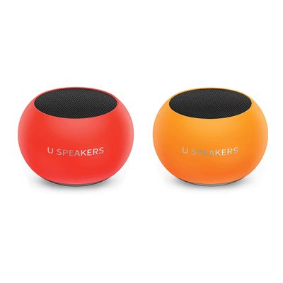 U Speakers Mini Glow in The Dark Portable Wireless Bluetooth Speaker with Magnetic Base, Mic & Selfie Remote Control Active Lifestyle Travel Home Office Bundle with Coordinating Speaker, Pairing