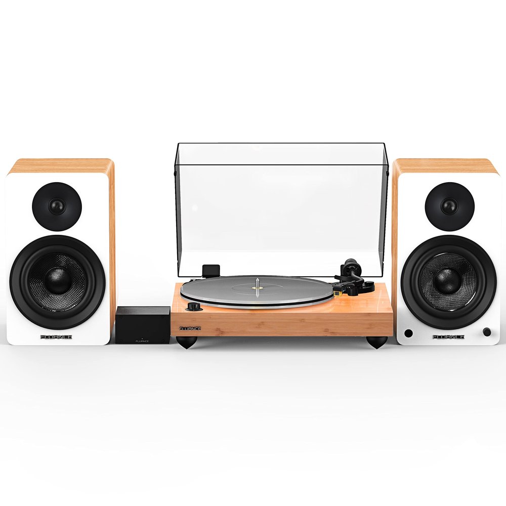 Fluance Reference RT85N High Fidelity Vinyl Turntable with PA10 Phono Preamp and Ai61 Powered 6.5" Bookshelf Speakers, Nagaoka MP-110 Cartridge, 120W Class D Amplifier, Bluetooth (Lucky Bamboo)