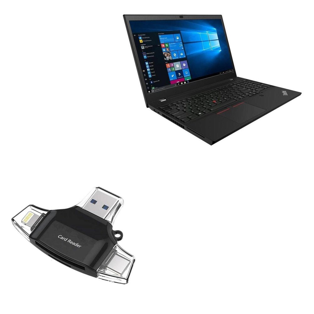 BoxWave Smart Gadget Compatible with Lenovo ThinkPad T15p (21A7) - AllReader SD Card Reader, microSD Card Reader SD Compact USB - Jet Black