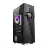 Bgears b-Vortex-RGB Gaming PC ATX case with Optical Illusion Effect ARGB Front Panel, Tempered Glass Side. 1 x USB3.0, Include a 1 x PWM 120mm b-ARGB Vortex Fans. Support up to EATX Board, Black view 1