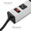 16 Outlet Plugs Heavy Duty Metal Power Strip, Aluminum Workshop Socket with 10 FT Long Cord and Power Switch. 15A, 125V, 1875W Silver view 3