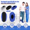 Mepase 12 Pieces Fracture Walking Boot Cover, Reusable Waterproof Non-Skid Foot Brace Cover for Walking Boot Cast Rain, Black Gray Blue(12.6 x 4.72 Inches) view 2